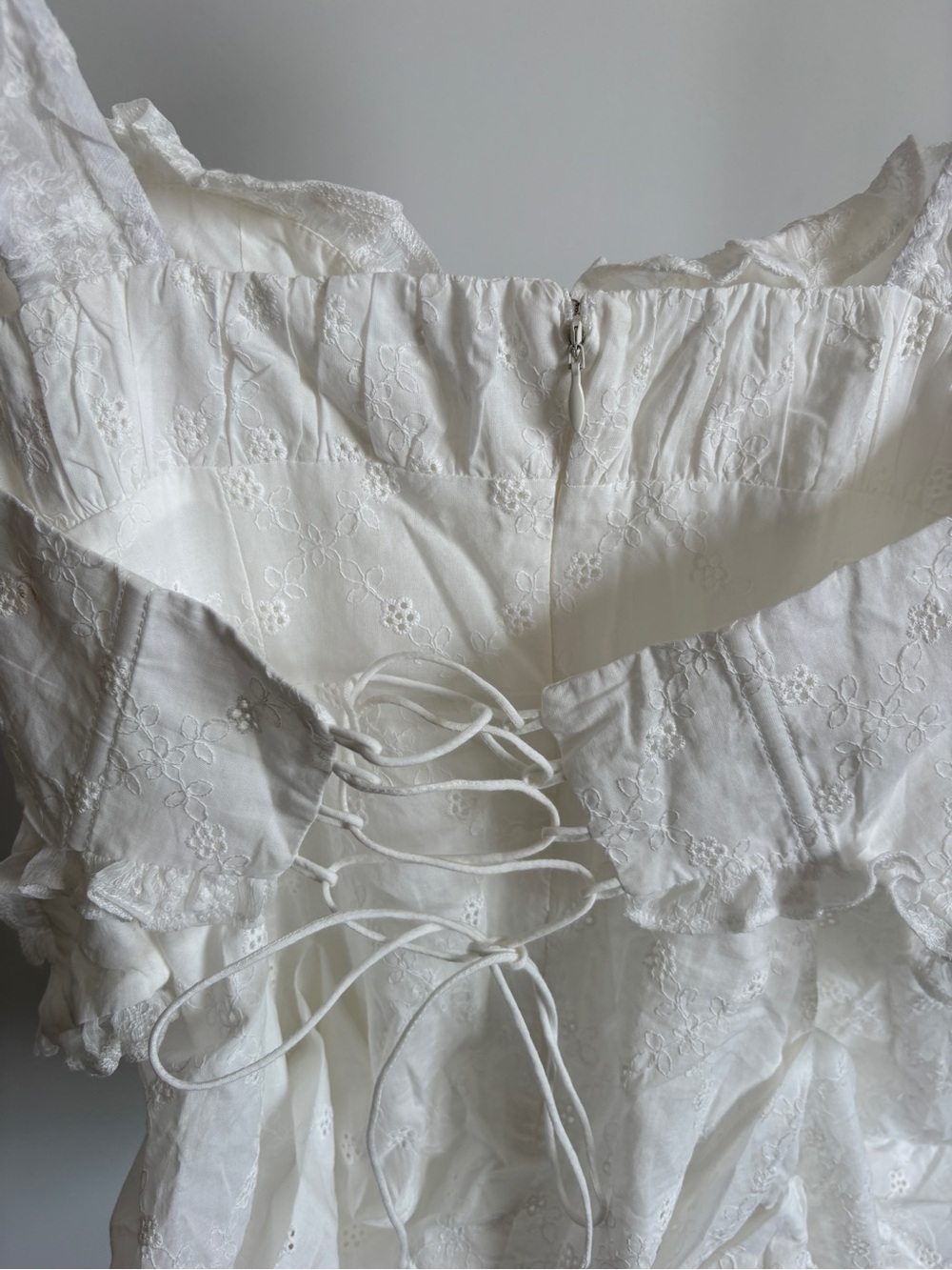 $319 NWT For Love & Lemons “Morgan” Corset Mini Dress in White Sz Small - Picture 10 of 16